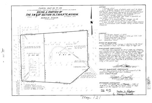 Click to see Parcel Map Book 12, pg. 121 (1978) of Nevada County Recorders Parcel Maps Book 12