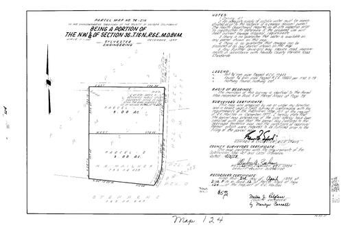 Click to see Parcel Map Book 12, pg. 124 (1978) of Nevada County Recorders Parcel Maps Book 12