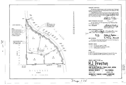 Click to see Parcel Map Book 12, pg. 125 (1978) of Nevada County Recorders Parcel Maps Book 12