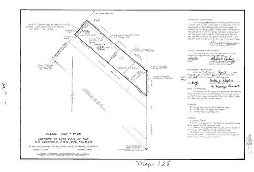 Click to see Parcel Map Book 12, pg. 128 (1978) of Nevada County Recorders Parcel Maps Book 12