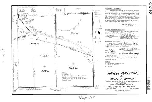 Click to see Parcel Map Book 12, pg. 137 (1978) of Nevada County Recorders Parcel Maps Book 12