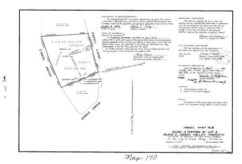 Click to see Parcel Map Book 12, pg. 140 (1978) of Nevada County Recorders Parcel Maps Book 12