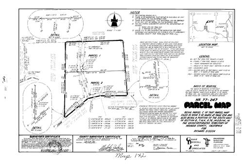 Click to see Parcel Map Book 12, pg. 142 (1978) of Nevada County Recorders Parcel Maps Book 12