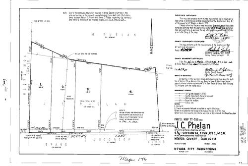 Click to see Parcel Map Book 12, pg. 146 (1978) of Nevada County Recorders Parcel Maps Book 12