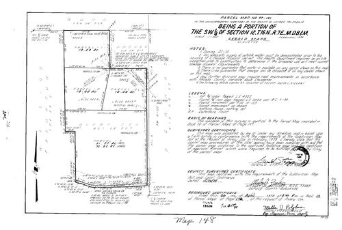 Click to see Parcel Map Book 12, pg. 148 (1978) of Nevada County Recorders Parcel Maps Book 12