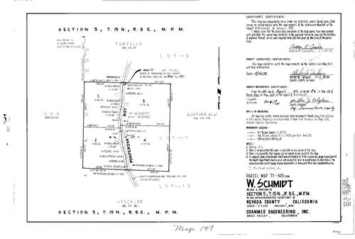 Click to see Parcel Map Book 12, pg. 149 (1978) of Nevada County Recorders Parcel Maps Book 12