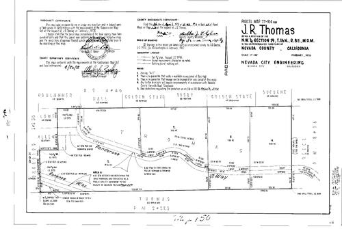 Click to see Parcel Map Book 12, pg. 150 (1978) of Nevada County Recorders Parcel Maps Book 12