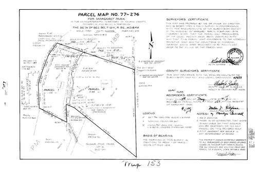 Click to see Parcel Map Book 12, pg. 153 (1978) of Nevada County Recorders Parcel Maps Book 12