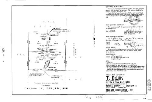 Click to see Parcel Map Book 12, pg. 154 (1978) of Nevada County Recorders Parcel Maps Book 12