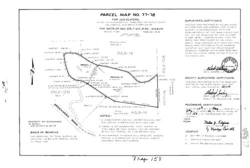 Click to see Parcel Map Book 12, pg. 158 (1978) of Nevada County Recorders Parcel Maps Book 12