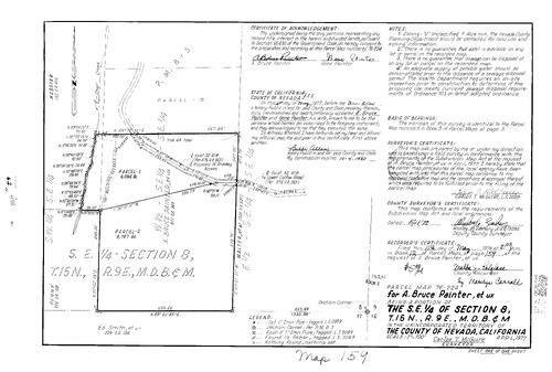 Click to see Parcel Map Book 12, pg. 159 (1978) of Nevada County Recorders Parcel Maps Book 12