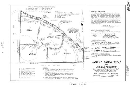 Click to see Parcel Map Book 12, pg. 160 (1978) of Nevada County Recorders Parcel Maps Book 12