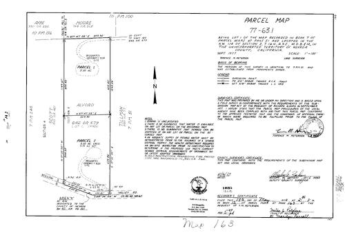 Click to see Parcel Map Book 12, pg. 163 (1978) of Nevada County Recorders Parcel Maps Book 12