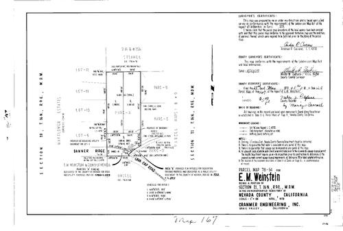 Click to see Parcel Map Book 12, pg. 167 (1978) of Nevada County Recorders Parcel Maps Book 12