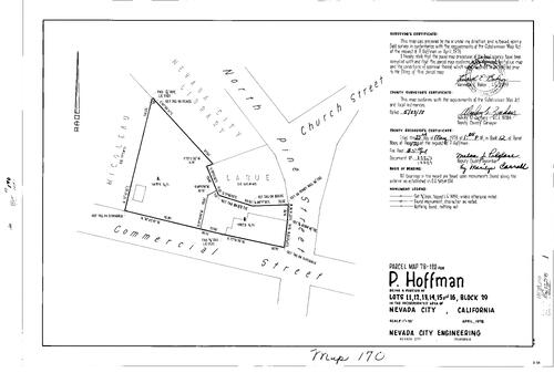 Click to see Parcel Map Book 12, pg. 170 (1978) of Nevada County Recorders Parcel Maps Book 12