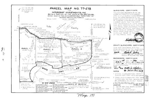 Click to see Parcel Map Book 12, pg. 171 (1978) of Nevada County Recorders Parcel Maps Book 12