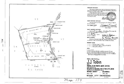 Click to see Parcel Map Book 12, pg. 174 (1978) of Nevada County Recorders Parcel Maps Book 12