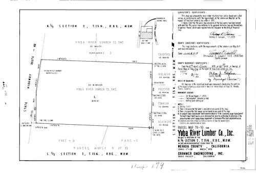Click to see Parcel Map Book 12, pg. 179 (1978) of Nevada County Recorders Parcel Maps Book 12