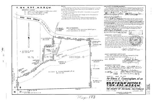 Click to see Parcel Map Book 12, pg. 183 (1978) of Nevada County Recorders Parcel Maps Book 12