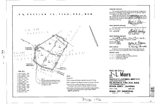 Click to see Parcel Map Book 12, pg. 186 (1978) of Nevada County Recorders Parcel Maps Book 12