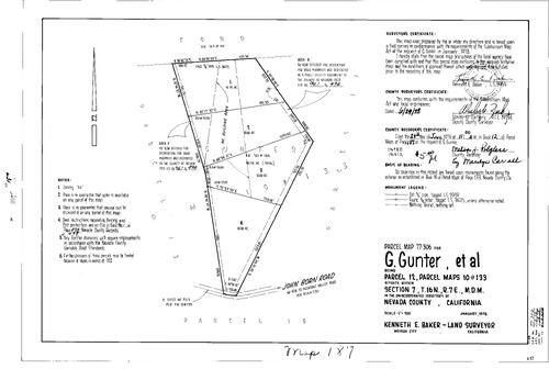 Click to see Parcel Map Book 12, pg. 187 (1978) of Nevada County Recorders Parcel Maps Book 12