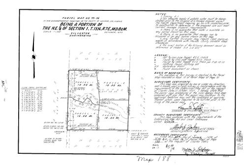 Click to see Parcel Map Book 12, pg. 188 (1978) of Nevada County Recorders Parcel Maps Book 12