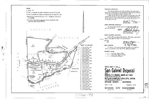 Click to see Parcel Map Book 12, pg. 193 (1978) of Nevada County Recorders Parcel Maps Book 12