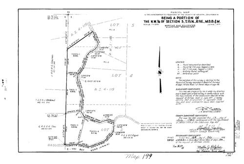 Click to see Parcel Map Book 12, pg. 199 (1978) of Nevada County Recorders Parcel Maps Book 12