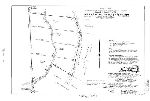 Click to see Parcel Map Book 12, pg. 200 (1978) of Nevada County Recorders Parcel Maps Book 12