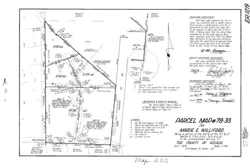 Click to see Parcel Map Book 12, pg. 202 (1978) of Nevada County Recorders Parcel Maps Book 12