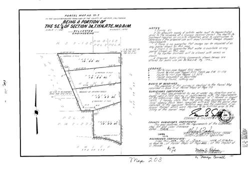 Click to see Parcel Map Book 12, pg. 203 (1978) of Nevada County Recorders Parcel Maps Book 12