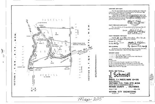 Click to see Parcel Map Book 12, pg. 205 (1978) of Nevada County Recorders Parcel Maps Book 12