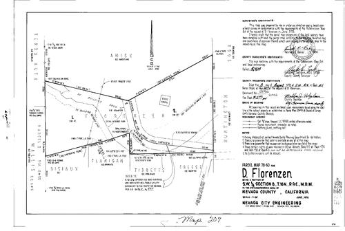 Click to see Parcel Map Book 12, pg. 207 (1978) of Nevada County Recorders Parcel Maps Book 12