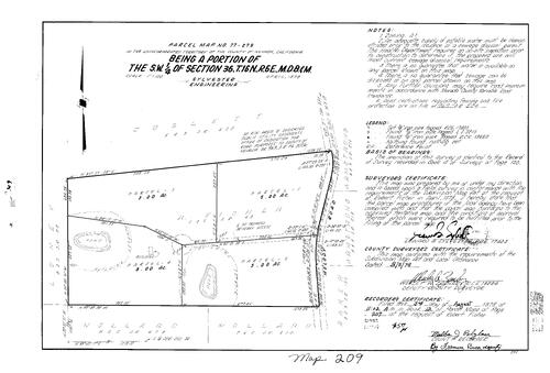 Click to see Parcel Map Book 12, pg. 209 (1978) of Nevada County Recorders Parcel Maps Book 12