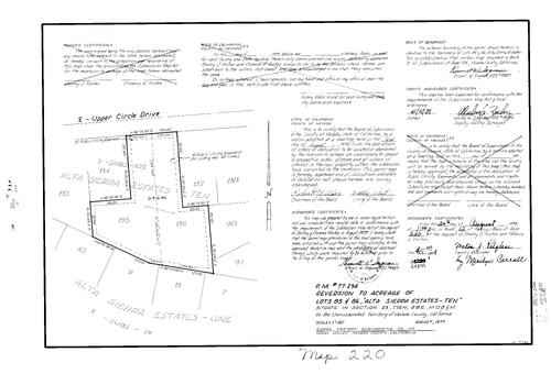 Click to see Parcel Map Book 12, pg. 220 (1978) of Nevada County Recorders Parcel Maps Book 12