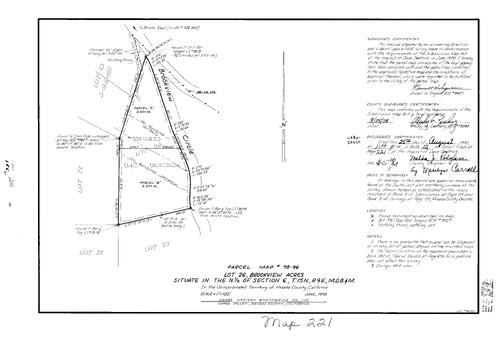 Click to see Parcel Map Book 12, pg. 221 (1978) of Nevada County Recorders Parcel Maps Book 12