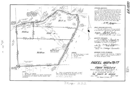 Click to see Parcel Map Book 12, pg. 222 (1978) of Nevada County Recorders Parcel Maps Book 12