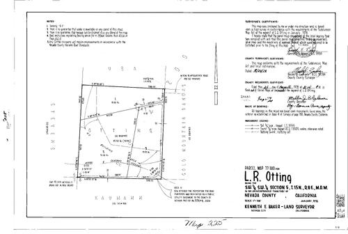 Click to see Parcel Map Book 12, pg. 225 (1978) of Nevada County Recorders Parcel Maps Book 12