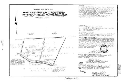 Click to see Parcel Map Book 12, pg. 226 (1978) of Nevada County Recorders Parcel Maps Book 12