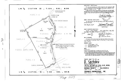 Click to see Parcel Map Book 12, pg. 229 (1978) of Nevada County Recorders Parcel Maps Book 12