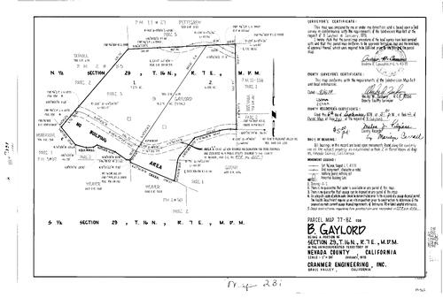 Click to see Parcel Map Book 12, pg. 231 (1978) of Nevada County Recorders Parcel Maps Book 12