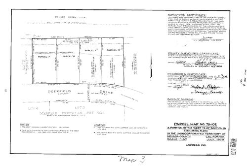 Click to see Parcel Map Book 13, pg. 3 (1978) of Nevada County Recorders Parcel Maps Book 13