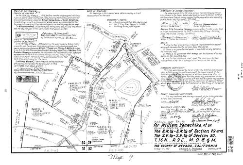 Click to see Parcel Map Book 13, pg. 9 (1978) of Nevada County Recorders Parcel Maps Book 13