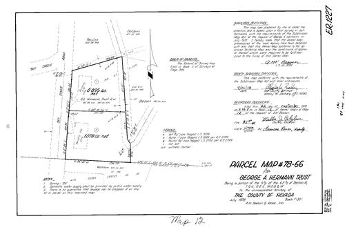 Click to see Parcel Map Book 13, pg. 12 (1978) of Nevada County Recorders Parcel Maps Book 13