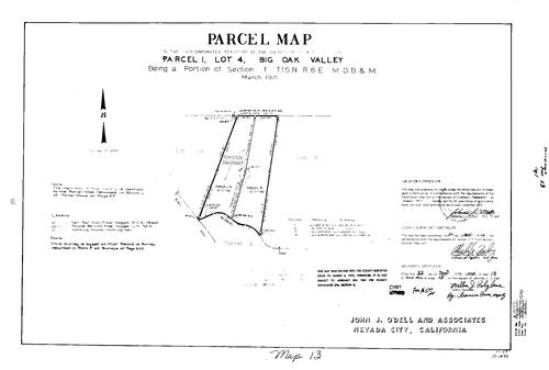 Click to see Parcel Map Book 13, pg. 13 (1978) of Nevada County Recorders Parcel Maps Book 13