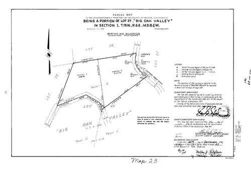 Click to see Parcel Map Book 13, pg. 23 (1978) of Nevada County Recorders Parcel Maps Book 13