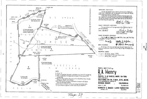 Click to see Parcel Map Book 13, pg. 29 (1978) of Nevada County Recorders Parcel Maps Book 13