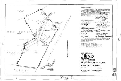 Click to see Parcel Map Book 13, pg. 31 (1978) of Nevada County Recorders Parcel Maps Book 13