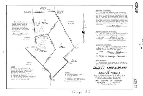 Click to see Parcel Map Book 13, pg. 32 (1978) of Nevada County Recorders Parcel Maps Book 13