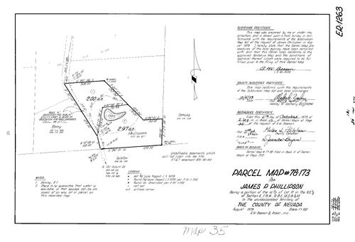 Click to see Parcel Map Book 13, pg. 35 (1978) of Nevada County Recorders Parcel Maps Book 13